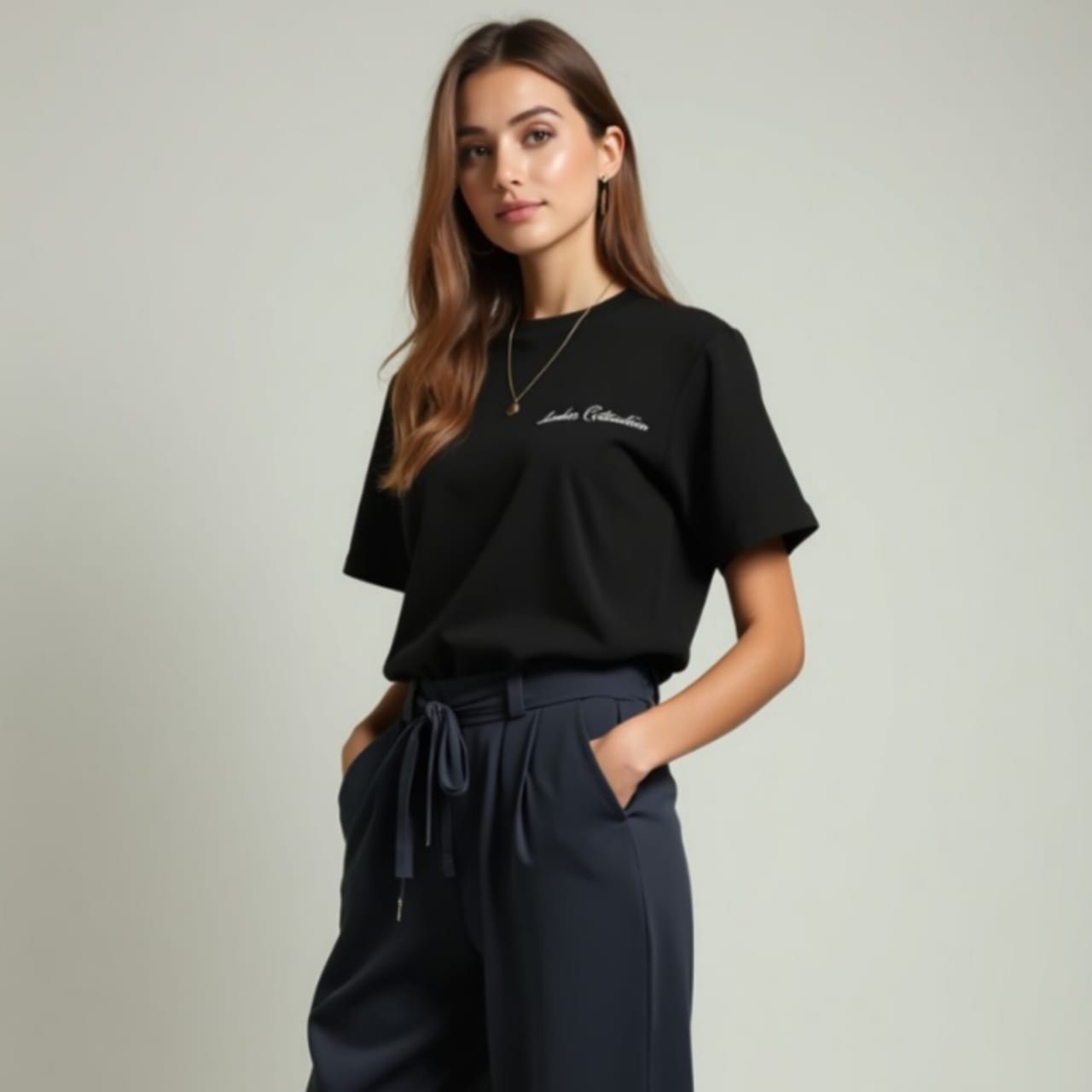 Ladies half sleeve T-shirt